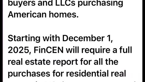 Trump Administration investigating the LLC's etc who are buying up residential real estate