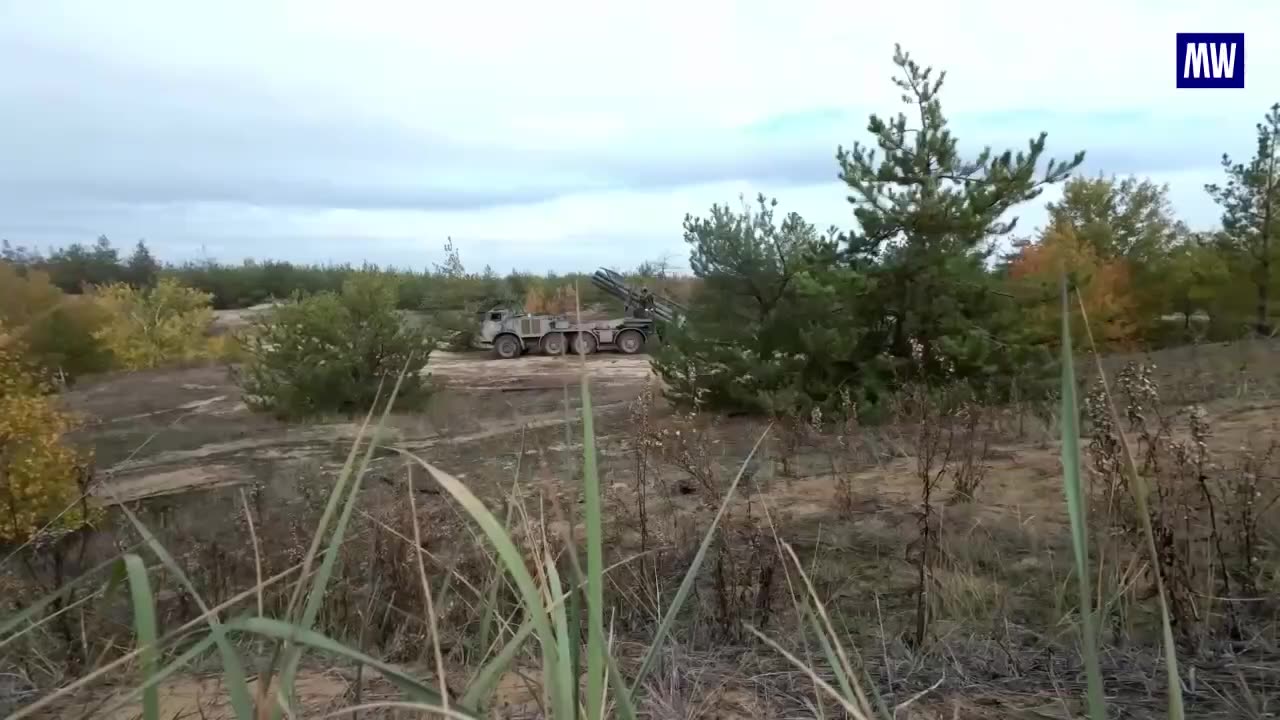 Uragan MLRS in Action Against Ukrainian Forces