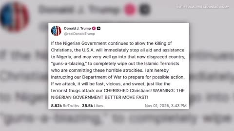 PRESIDENT DONALD TRUMP SEIZED AID TO NIGERIA