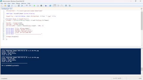 Extract Image Dimensions and File Size for JPG Files using PowerShell