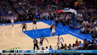 NBA - Cason ➡️ Wiggins ➡️ Cason ➡️ Wiggins Clever play leads to 3 as OKC leads the Nuggets