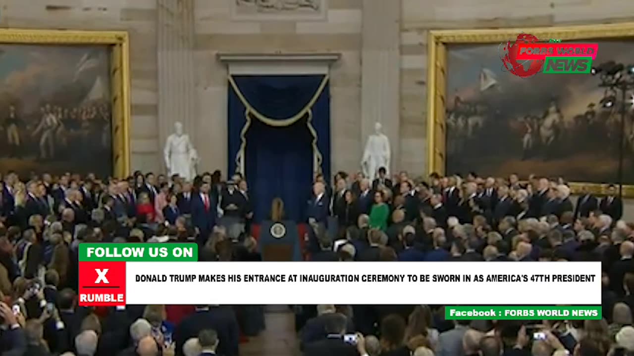 President-elect Trump arrives the Rotunda to take the oath