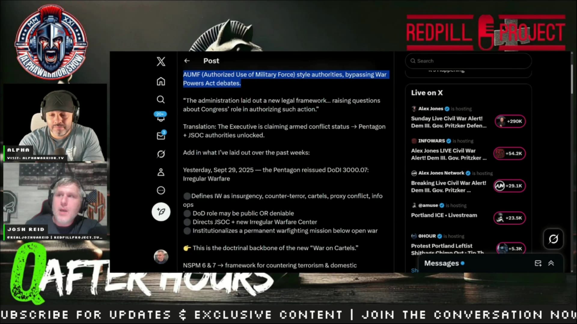 Que After Hours: with Josh & Alpha - Redpill Project