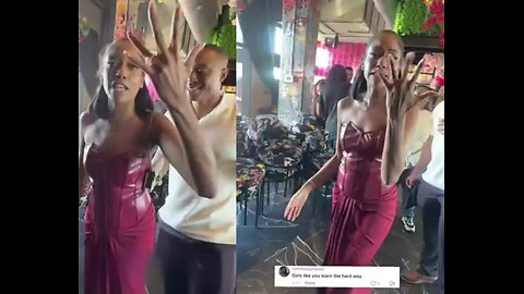 Woman happy she got engaged after making lunch and doing laundry for man