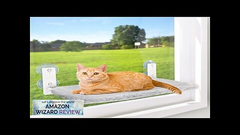 AMOSIJOY Cordless Cat Window Perch, Cat Hammock with 4 Suction Cups, Solid Review