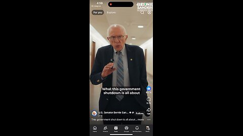 Fb Bernie Sanders on Health Care vs Government Shutdown