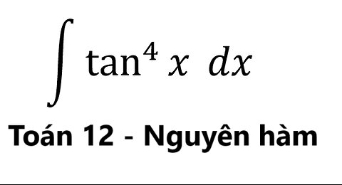 Toán 12: Nguyên hàm - ∫ tan^4 ⁡x dx - #NguyenHam #TichPhan #Integrals #Antiderivative #ToanLop12