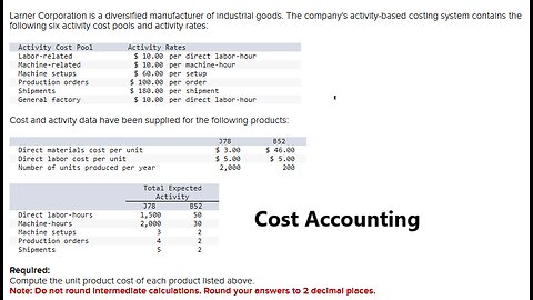 Larner Corporation is a diversified manufacturer of industrial goods. The company's activity