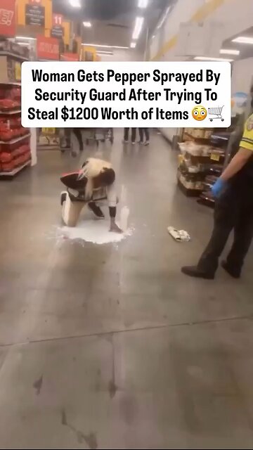 Woman Gets Pepper Sprayed By Security Guard After Trying To Steal $1200 Worth of Items.