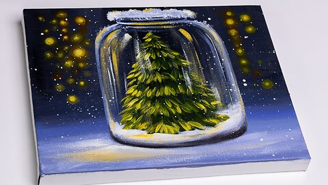 Christmas painting _ Christmas Tree Acrylic Painting _ Aham Art