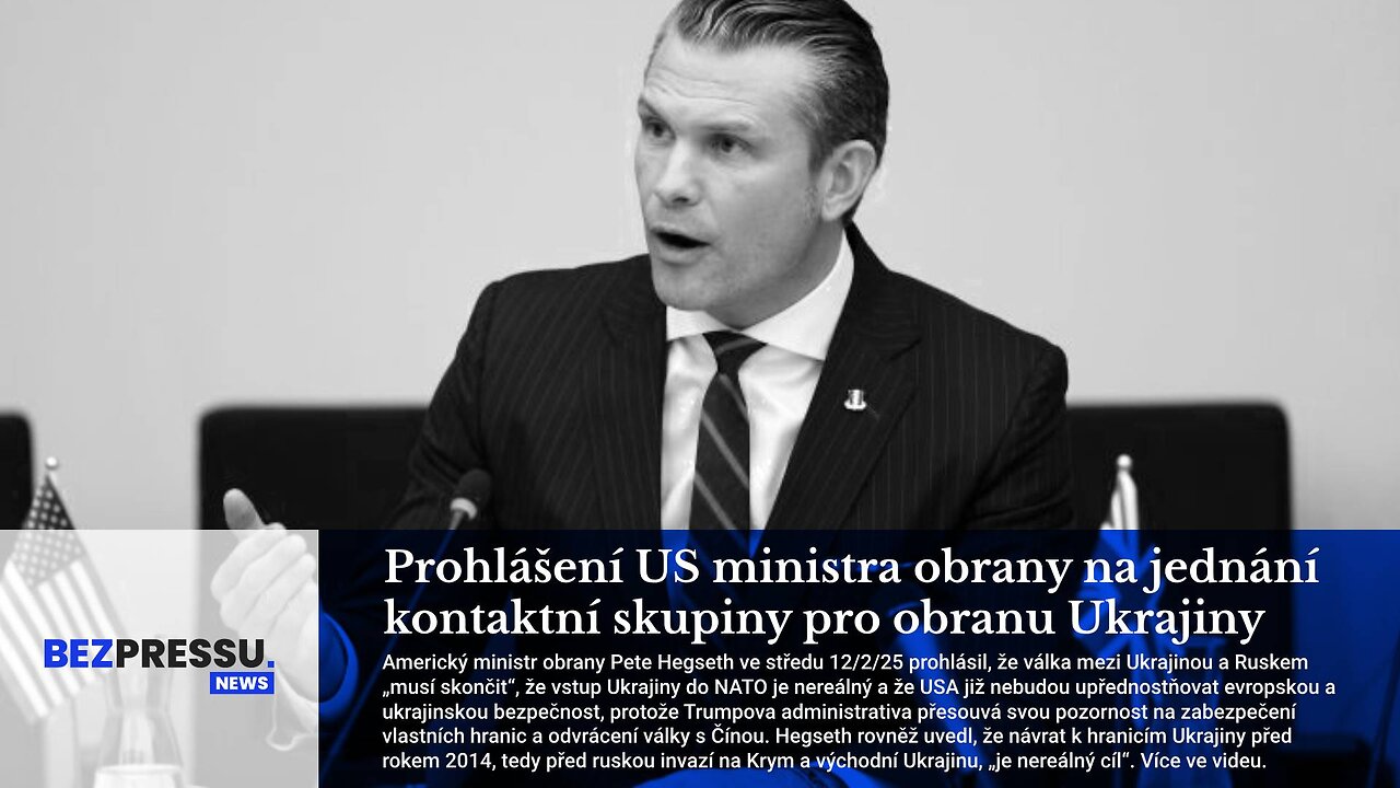 Prohlášení US ministra obrany na jednání kontaktní skupiny pro obranu Ukrajiny