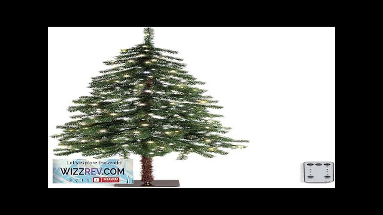 VINGLI 5ft Pre-lit Artificial Christmas Tree with Warm White LED Light Slim Review