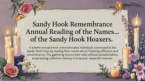 Sandy Hook Remembrance: Annual Reading of the Names… of the Sandy Hook Hoaxers