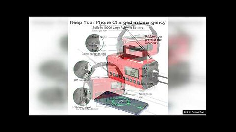 Portable Solar Hand Crank Radio AM FM NOAA Weather USB 10000mAh Charging Review