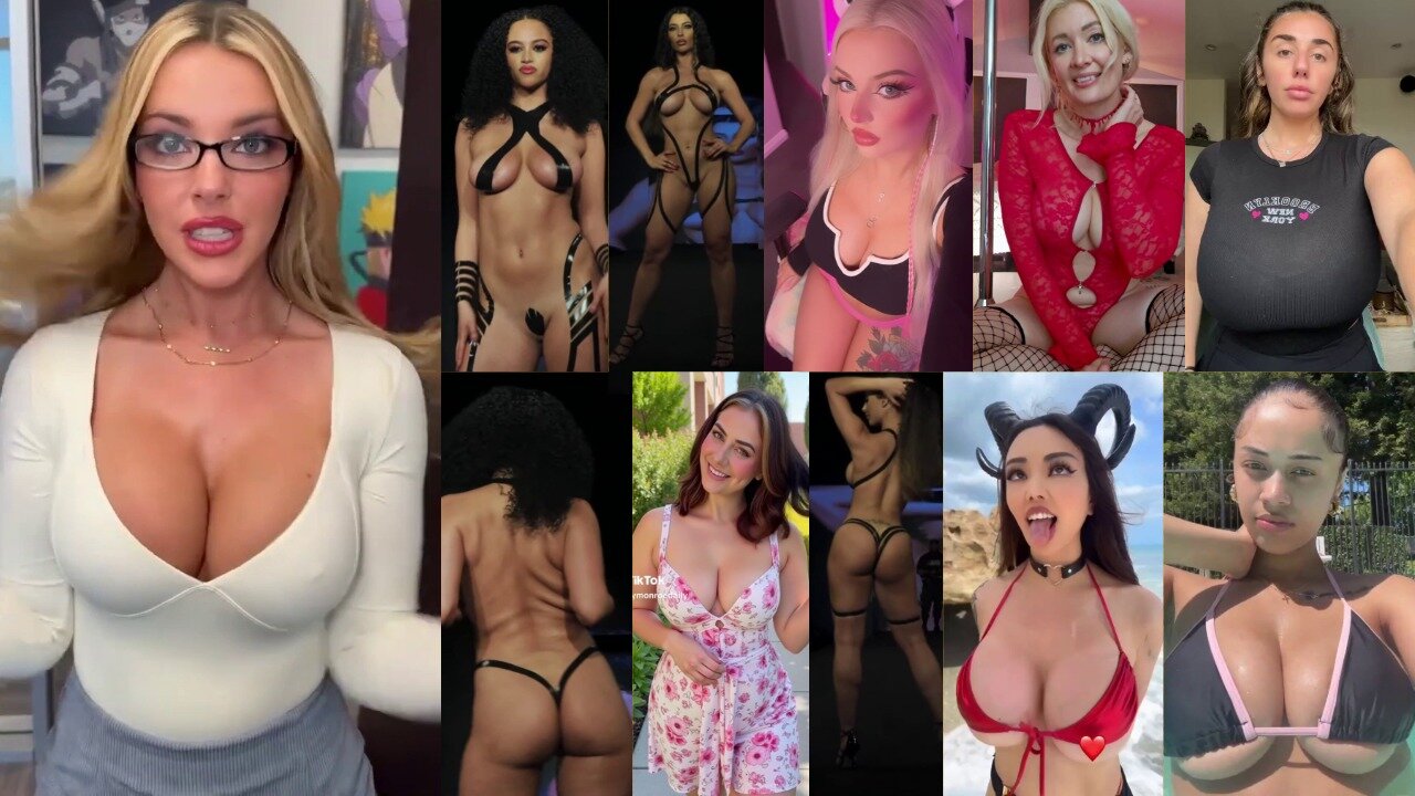 Huge Boobs / No Bra / Hard Nipples 89 - Big bank tiktok challenge ❤️ClipchampGirls 2025