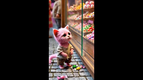 Tine Pink cat need Candy 🍭 #cat #catlover