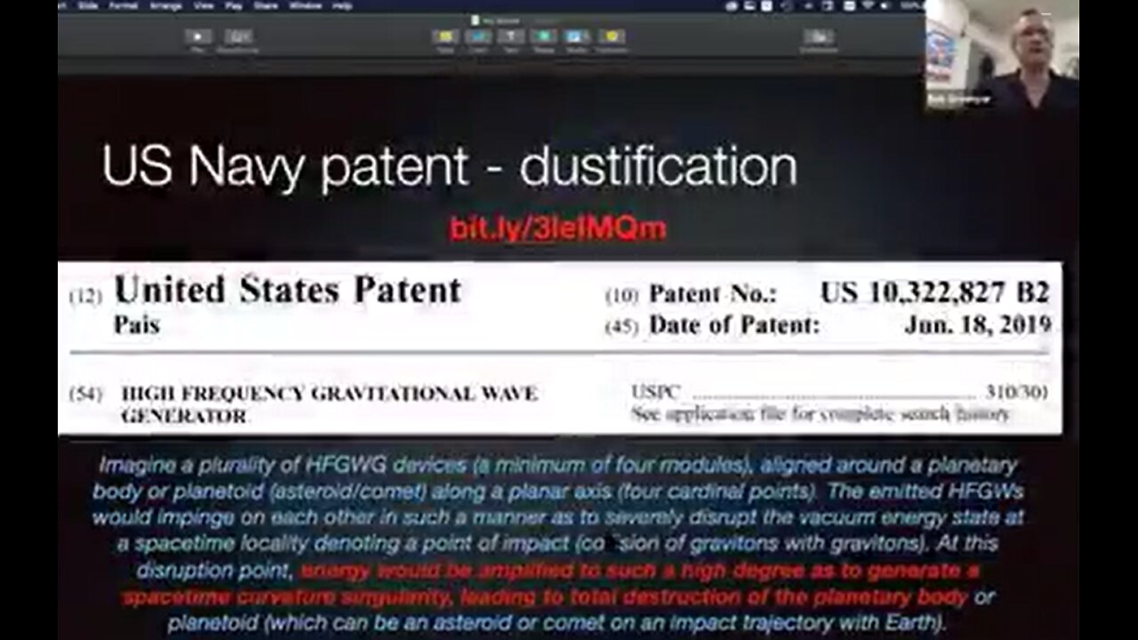 (DEWS & 9/11) US Navy Patent - DUSTIFICATION