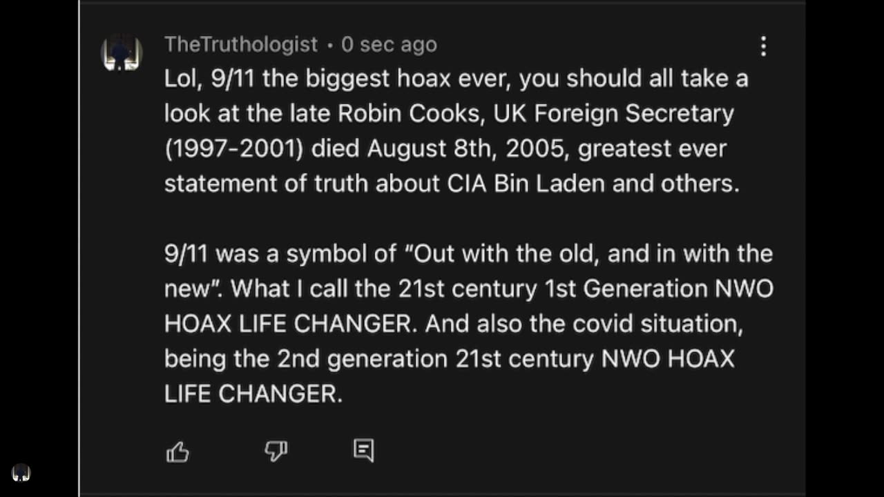 Top5s YouTube Channel Banning Truth comments About 9/11 Hoax.👁 💡