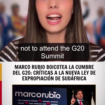 Marco Rubio NO asistirá a la Cumbre del G20