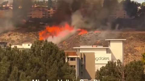 Mission Valley is located in the center of San Diego, California, and now a fire has started next to Fashion Valley Mall.