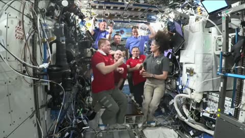Space Station Command Handover: Williams to Ovchinin👩‍🚀➡🤝⬅👨‍🚀