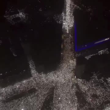 Overhead View of Large Peaceful Protest in Belgrade, Serbia