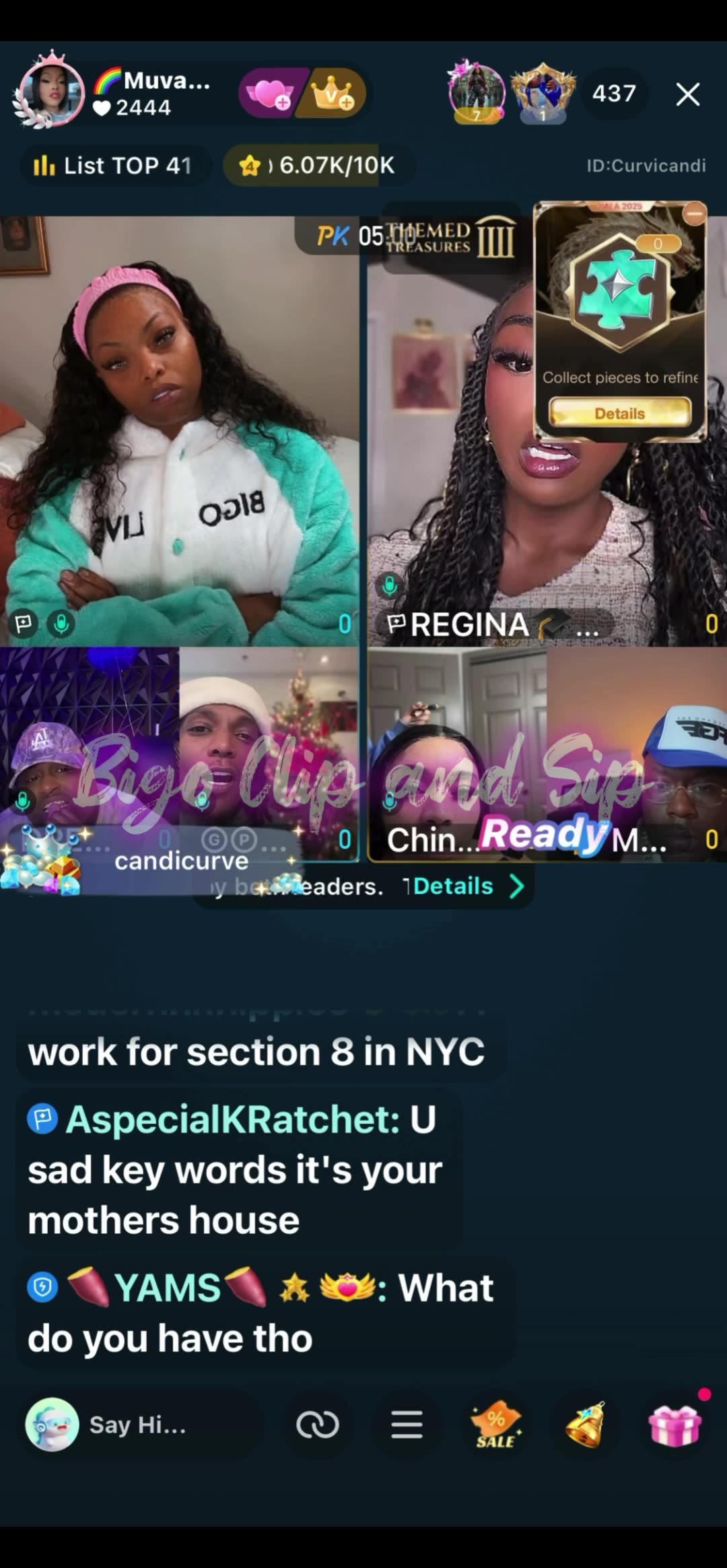 Team PK Liyah Finesse MuvaCandy ChinaRed Lo DreBaby Grayling 12/7/25 #bigoclipandsip