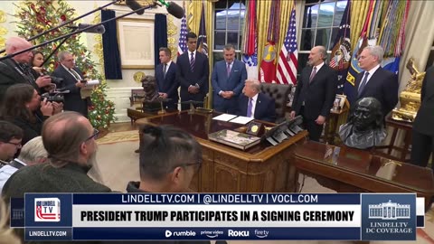 PRESIDENT TRUMP PARTICIPATES IN A SIGNING CEREMONY