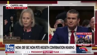 After five minutes of nails on the chalkboard Gillibrand - Hegseth drops the boom