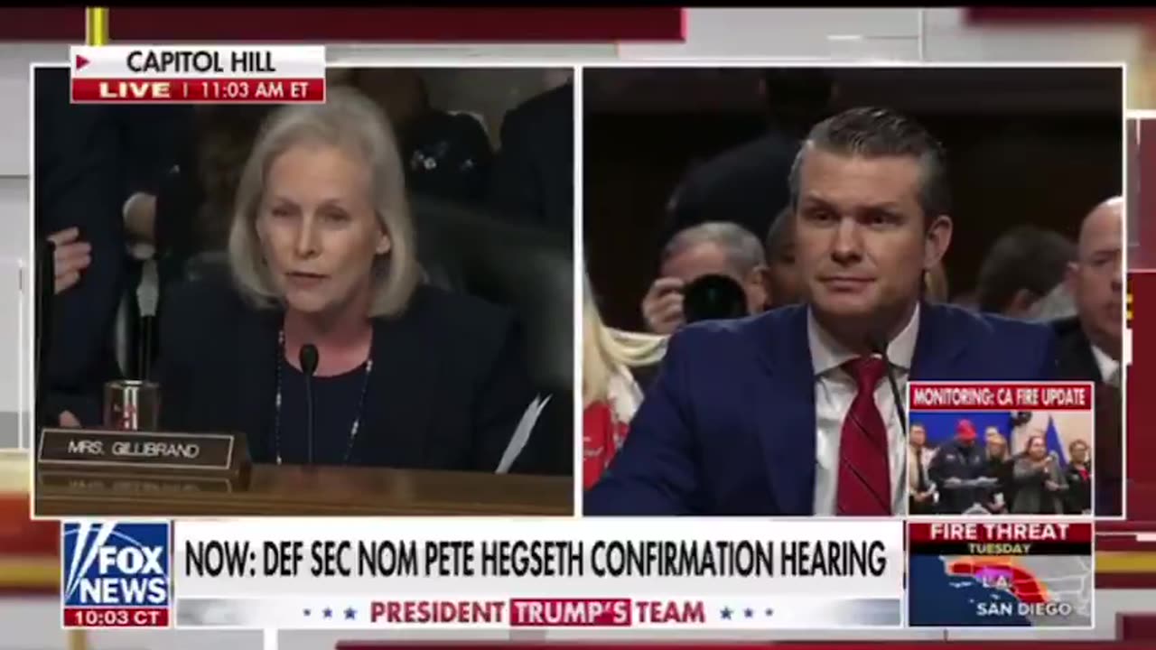 After five minutes of nails on the chalkboard Gillibrand - Hegseth drops the boom