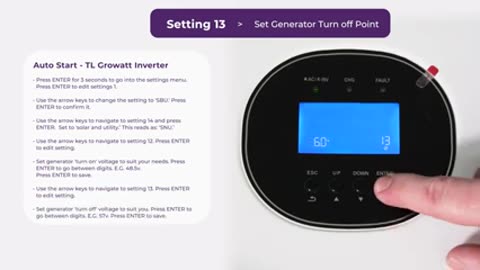 How to set up a Manual or Auto Start Generator with a Growatt Hybrid Inverter