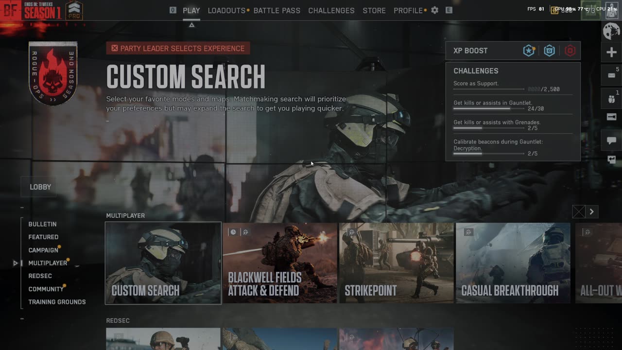 warzone 6 redsec Live November 09