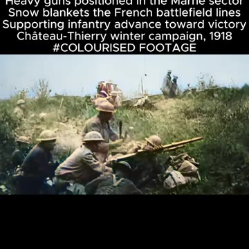 American artillery batteries in winter at Château-Thierry 1918