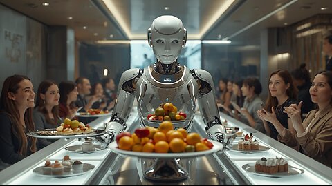 Golden Caramel Robot |🤖✨ Futuristic Food Dispenser #futuristic #technology #humanoid #caramel #AI