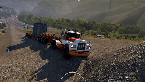 ATS, Downhill 7% grade, Mack R, 78 t, engine Jake braking