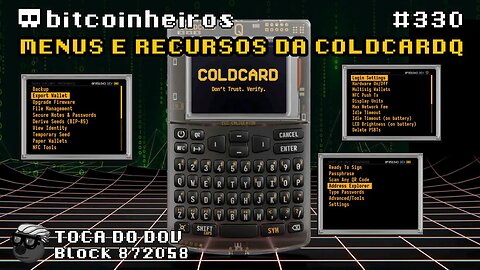 Coldcard Q - Navegando pelos menus e funções exclusivas 