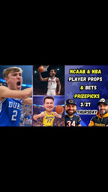 BEST College Basketball Picks & PROPS Today | NBA PROPS | Sweet Sixteen 3/27