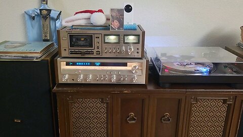 My new - used cassette player and receiver.