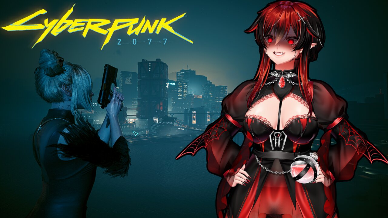First time playing Cyberpunk 2077 #39 | Goth Vampire Femboy Vtuber
