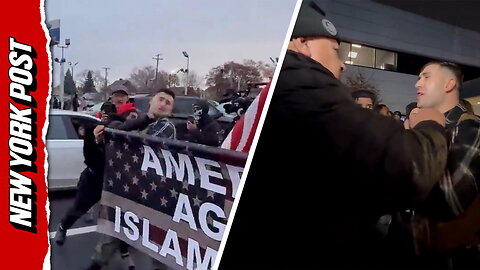 Pardoned January 6 rioter Jake Lang decked during Anti-Islam rally