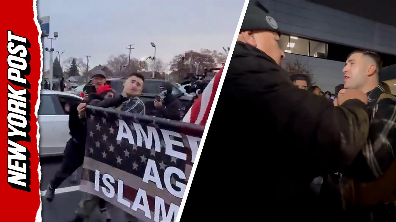 Pardoned January 6 rioter Jake Lang decked during Anti-Islam rally