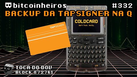 Coldcard Q - Backup da Tapsigner no cofre Seed Vault 