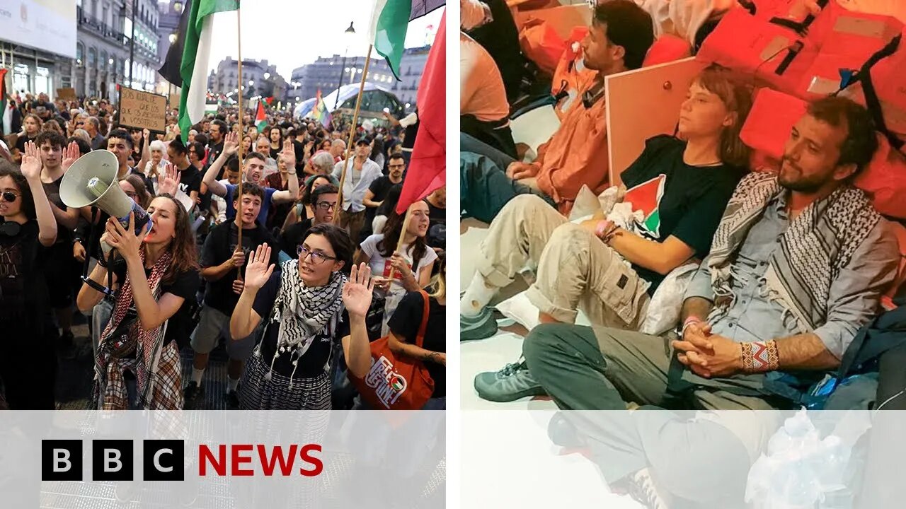 Global demonstrations after Israel detains Gaza flotilla activists | BBC News