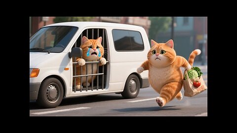 Mom Cat Saves Kitten from Car Animal Catcher 🐈