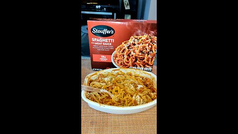 Eating Stouffer's Spaghetti With Meat Sauce, Dbn, MI, 1/27/25