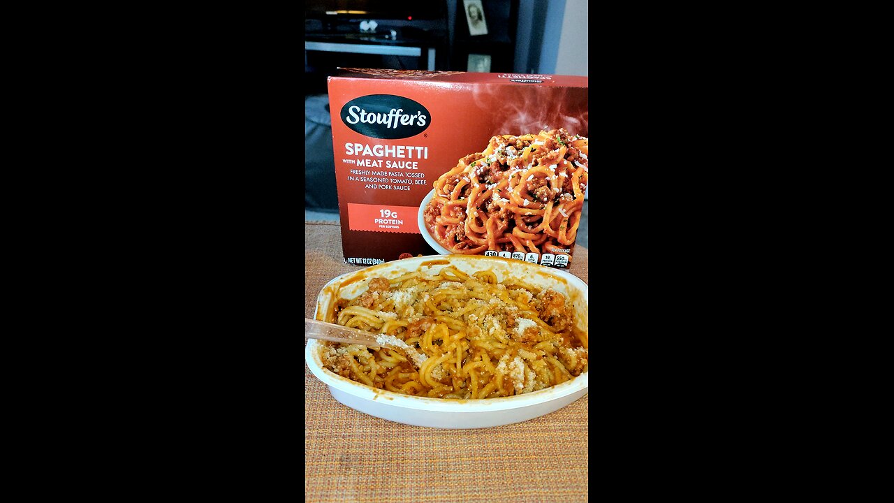 Eating Stouffer's Spaghetti With Meat Sauce, Dbn, MI, 1/27/25