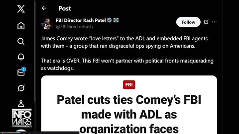 BREAKING: ADL Begs For A Phone Call With Kash Patel After FBI Cuts Ties