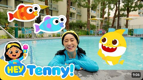 Swimming Pool Playtime with Baby Shark and Tenny _ Educational Videos for Kids _ Hey Tenny!