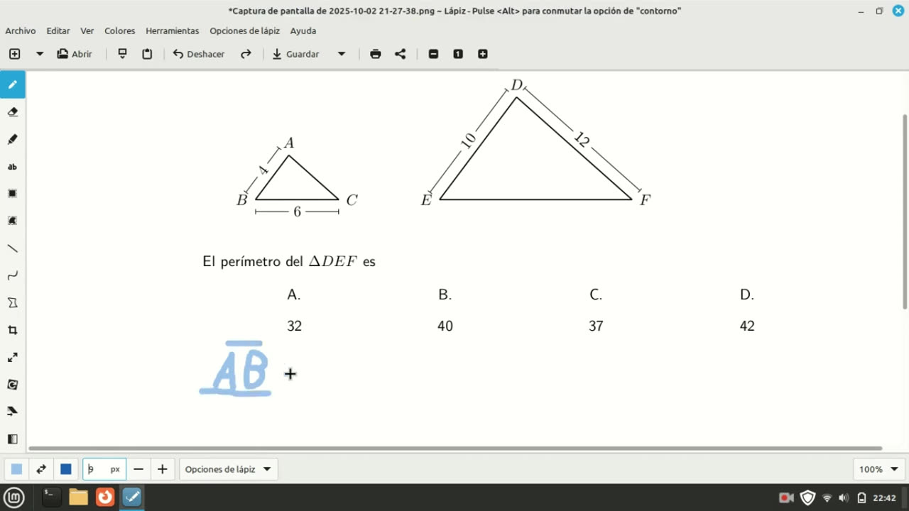 Math entrance exam question about similar triangles