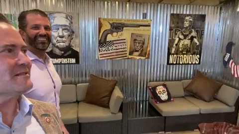 Don Jr. Enjoying My Trump Art At The Famous 2A Ranch